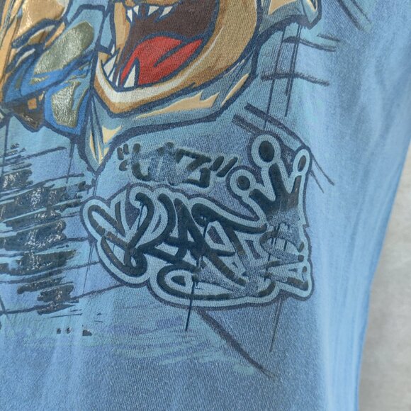VTG  Looney Tunes Taz Shirt Mens Small Blue Skater Graphic Tee Cartoon 90s 1997 - Picture 2 of 16
